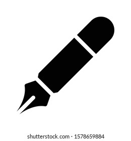 pen vector glyph flat icon 