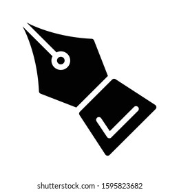 pen vector glyph flat icon 