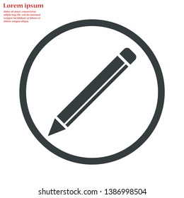 a pen vector icon 10 eps , Lorem ipsum Flat design