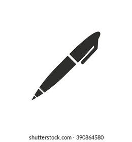 Pen    vector icon. Black  illustration isolated on white  background for graphic and web design.