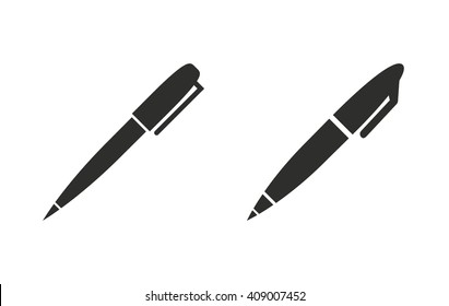 Pen    vector icon. Black  illustration isolated on white  background for graphic and web design.
