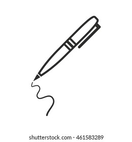 Pen vector icon. Black illustration isolated on white background for graphic and web design.