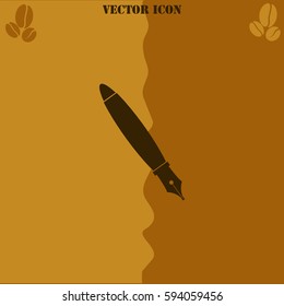 Pen vector  icon Coffee symbol background.