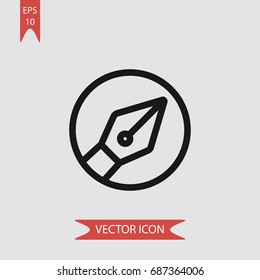 Pen vector icon, illustration symbol