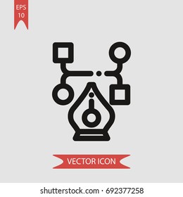 Pen vector icon, illustration symbol