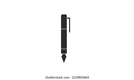 Pen Vector Icon. Vector isolated black and white editable illustration of a pen