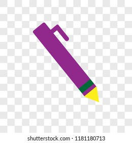 Pen vector icon isolated on transparent background, Pen logo concept