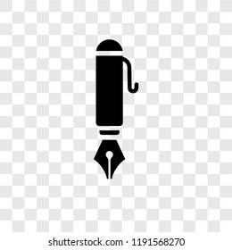 Pen vector icon isolated on transparent background, Pen transparency logo concept