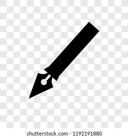 Pen vector icon isolated on transparent background, Pen transparency logo concept