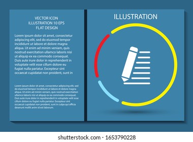 A pen vector icon , lorem ipsum Flat design