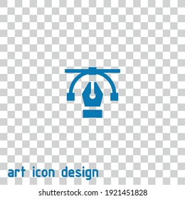 pen vector icon on an abstract background