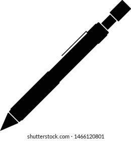 Pen vector icon on white background (pen silhouette)