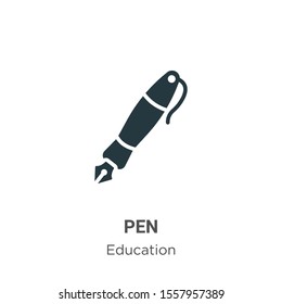 Pen vector icon on white background. Flat vector pen icon symbol sign from modern education collection for mobile concept and web apps design.