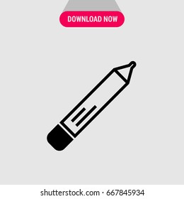 Pen vector icon, Pencil on the white back ground symbol. Simple, modern flat vector illustration for mobile app, website or desktop app 