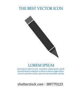 Pen vector icon. Pencil simple isolated sign symbol.