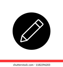 Pen vector icon, pencil symbol. Simple, flat design for web or mobile app