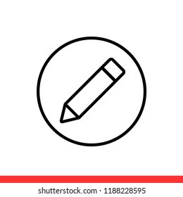 Pen vector icon, pencil symbol. Simple, flat design for web or mobile app