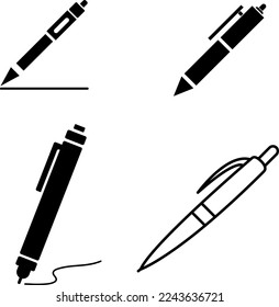 Pen vector icon set illustration on white background..eps
