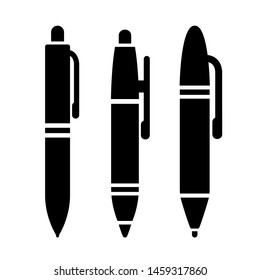 Pen vector icon set isolated on white background