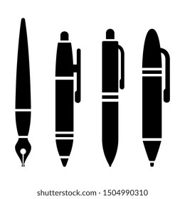 Pen vector icon set on white background