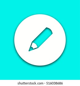 Pen vector icon with shadow. Illustration isolated for graphic and web design.