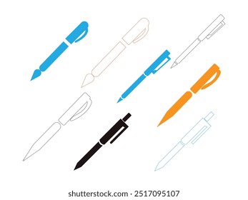 pen vector icon Stock image set