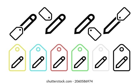 A pen vector icon in tag set illustration for ui and ux, website or mobile application