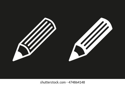 Pen vector icon. White illustration isolated on black background for graphic and web design.