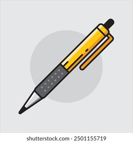 Vector o icono de la pluma Color amarillo conveniente para el diseño del elemento