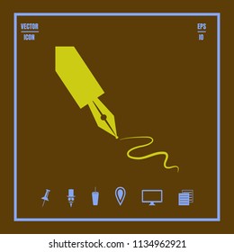 pen vector icon.Flat design style