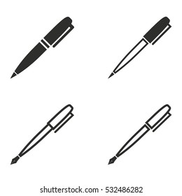 Pen vector icons set. Illustration isolated for graphic and web design.