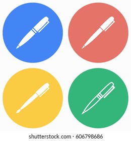 Pen vector icons set. Illustration isolated for graphic and web design.