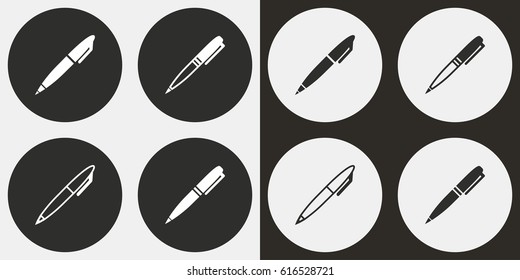 Pen vector icons set. Illustration isolated for graphic and web design.