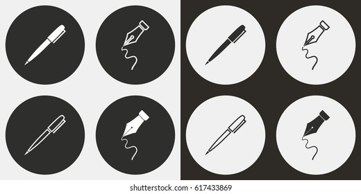 Pen vector icons set. Illustration isolated for graphic and web design.