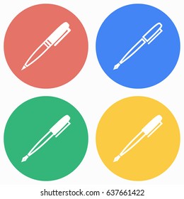 Pen vector icons set. Illustration isolated for graphic and web design.
