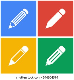 Pen vector icons set. White illustration isolated for graphic and web design.