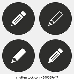 Pen vector icons set. White illustration isolated for graphic and web design.