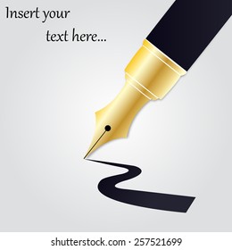 Pen text,Ã?Â feather vector illustration background