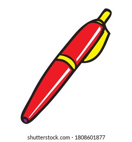 pen vector illustration,isolated on white background for education,top view