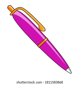 pen vector illustration,isolated on white background for education,top view