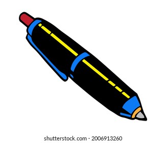 ilustración de vector de lápiz, aislado en fondo blanco para la educación, vista superior