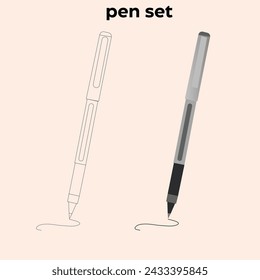 Pen, vector, and line art set