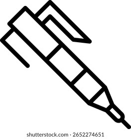 Diseño de icono de línea de Vector de pluma