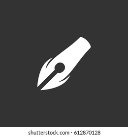 Pen vector logo illustration isolated sign symbol. Icon pictogram for web graphics