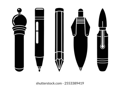 pen vector silhouette different icon
