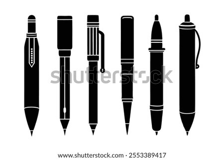 pen vector silhouette different icon