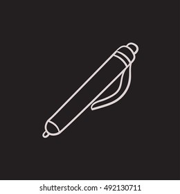 Icono de esbozo del vector de la pluma aislado en el fondo. Icono de la pluma dibujada a mano. Icono de boceto de lápiz para infografía, sitio web o aplicación.