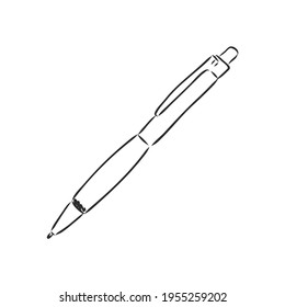 pen vector sketch on white background Freehand linear black color hand drawn picture logo sketchy in artsy scribble ancient style. Closeup view