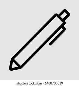 Pen Vector Thin Icon. Linear UI style. Icon or Web design and Mobile App. One icon from the outline set in Pixel Perfect style. Editable vector stroke. 64x64 Pixel Perfect, 2 px outline