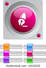 Pen vibrant round button with additional buttons.